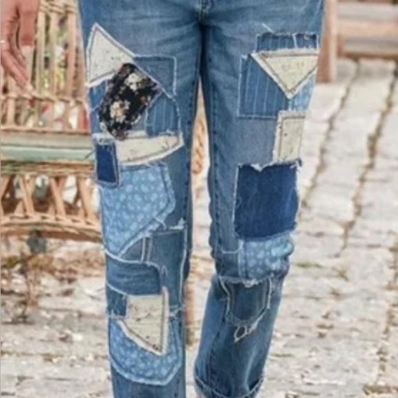 Driftwood Abbey Patchwork Boyfriend Jeans - Picture 2 of 9